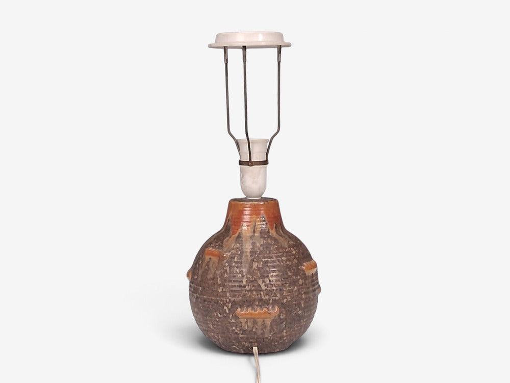Michael Andersen & Son, Table Lamp, Brown Stoneware, Denmark, 1960s
