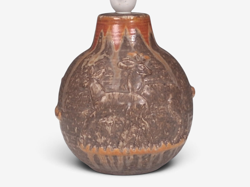 Michael Andersen & Son, Table Lamp, Brown Stoneware, Denmark, 1960s