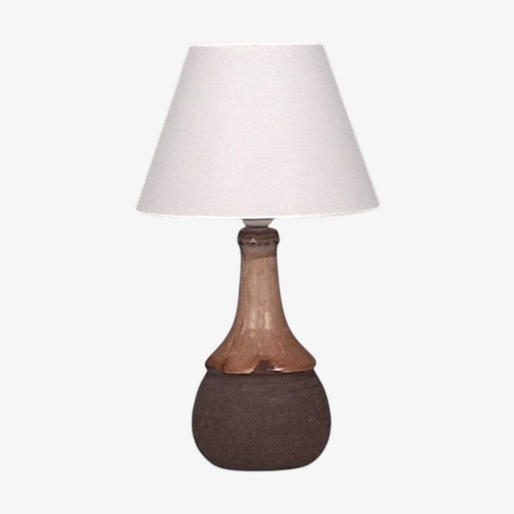 Danish Modern, Sculptural Table Lamp, Brown Glazed Stoneware, Denmark, 1960s