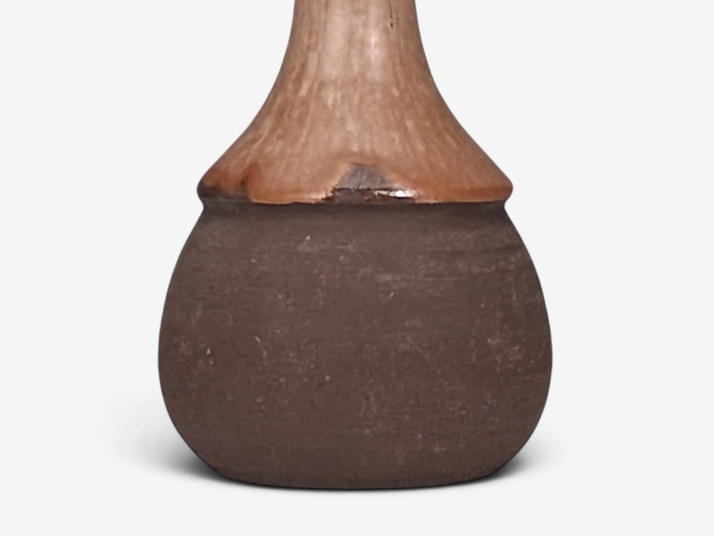 Danish Modern, Sculptural Table Lamp, Brown Glazed Stoneware, Denmark, 1960s