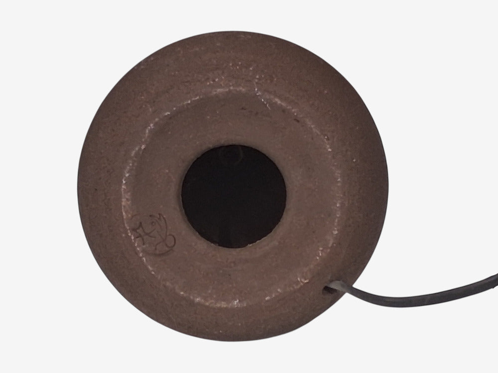Danish Modern, Sculptural Table Lamp, Brown Glazed Stoneware, Denmark, 1960s