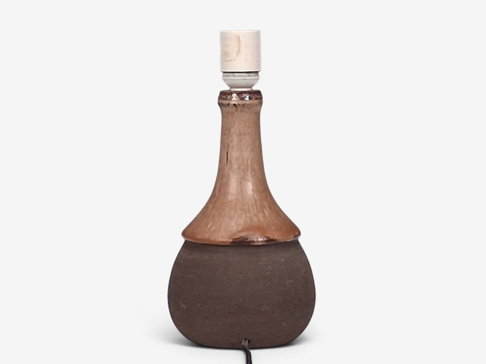Danish Modern, Sculptural Table Lamp, Brown Glazed Stoneware, Denmark, 1960s