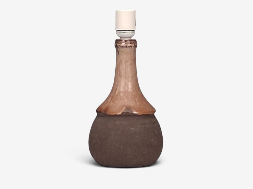Danish Modern, Sculptural Table Lamp, Brown Glazed Stoneware, Denmark, 1960s