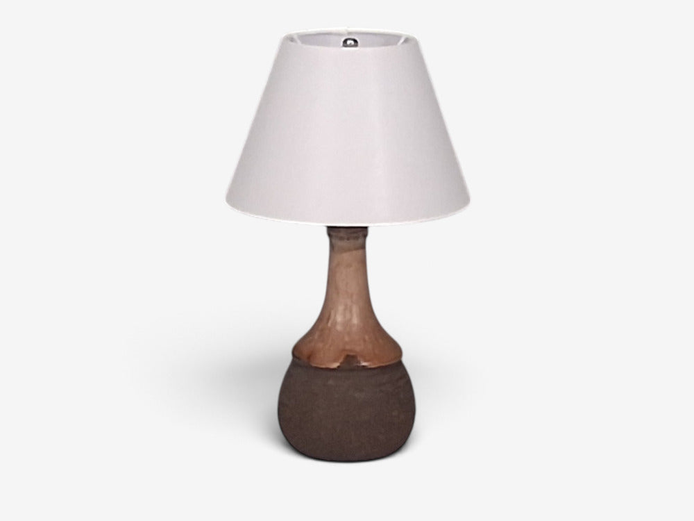 Danish Modern, Sculptural Table Lamp, Brown Glazed Stoneware, Denmark, 1960s