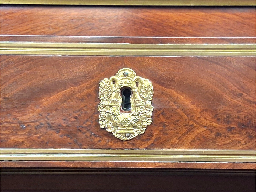 Russian Neoclassical, Commode, Crotch Mahogany, Bronze, Baltic States, 1860s