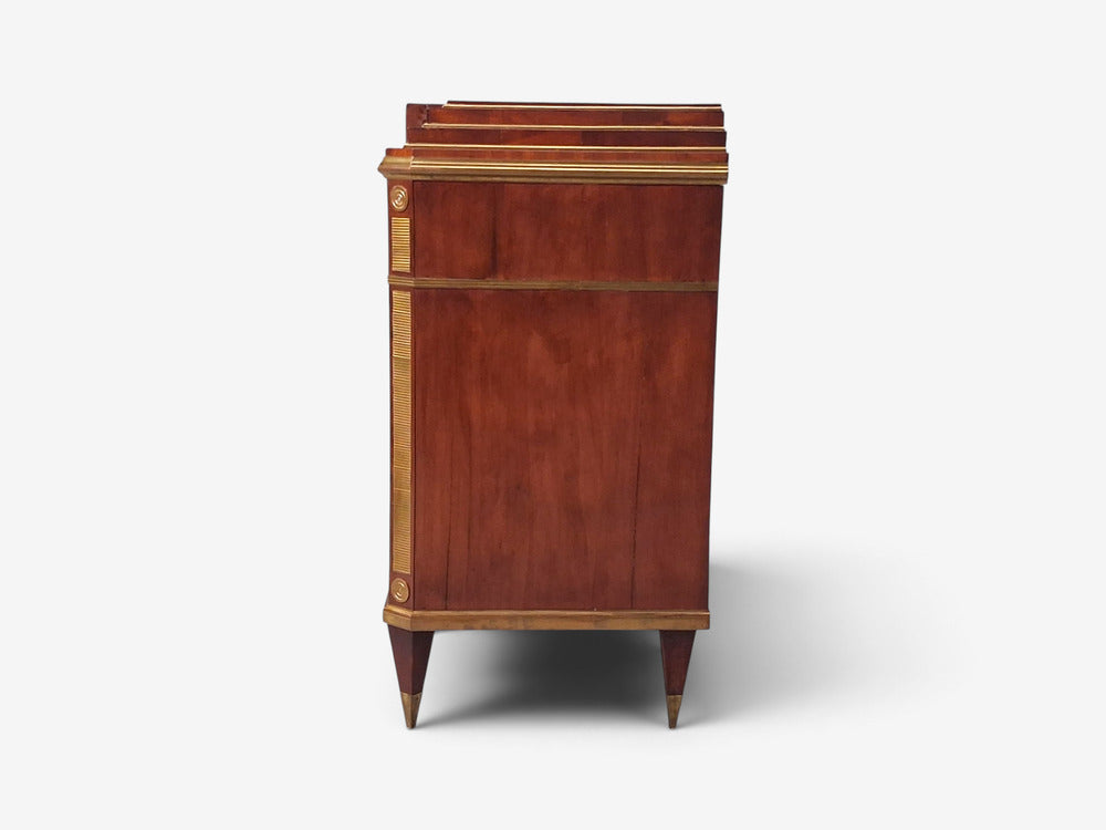 Russian Neoclassical, Commode, Crotch Mahogany, Bronze, Baltic States, 1860s