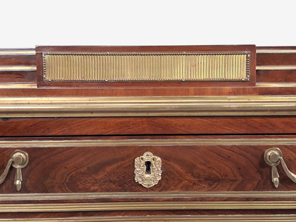 Russian Neoclassical, Commode, Crotch Mahogany, Bronze, Baltic States, 1860s