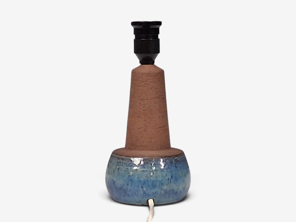 Michael Andersen & Søn, Table Lamp, Brown and Blue Stoneware, Denmark, 1960s