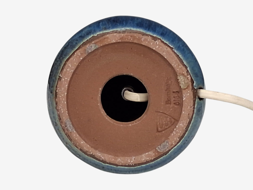 Michael Andersen & Søn, Table Lamp, Brown and Blue Stoneware, Denmark, 1960s