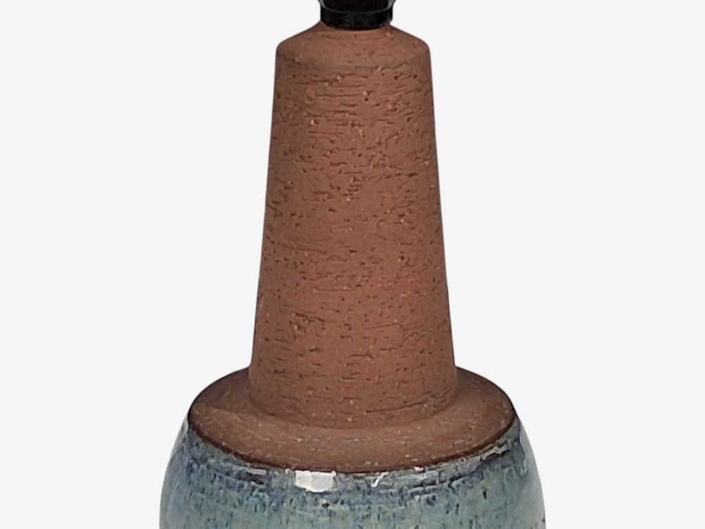 Michael Andersen & Søn, Table Lamp, Brown and Blue Stoneware, Denmark, 1960s