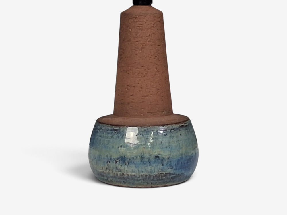 Michael Andersen & Søn, Table Lamp, Brown and Blue Stoneware, Denmark, 1960s