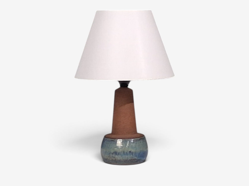 Michael Andersen & Søn, Table Lamp, Brown and Blue Stoneware, Denmark, 1960s