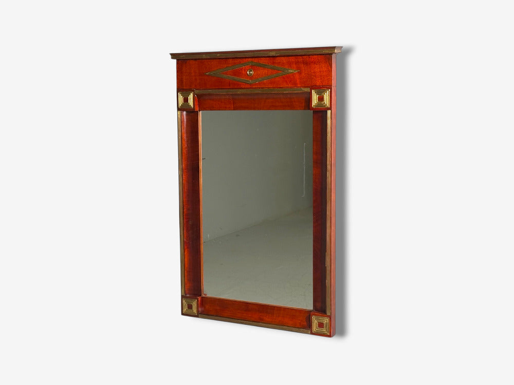 Russian Neoclassical, Wall Mirror, Mahogany, Bronze, Baltic States, 1860s
