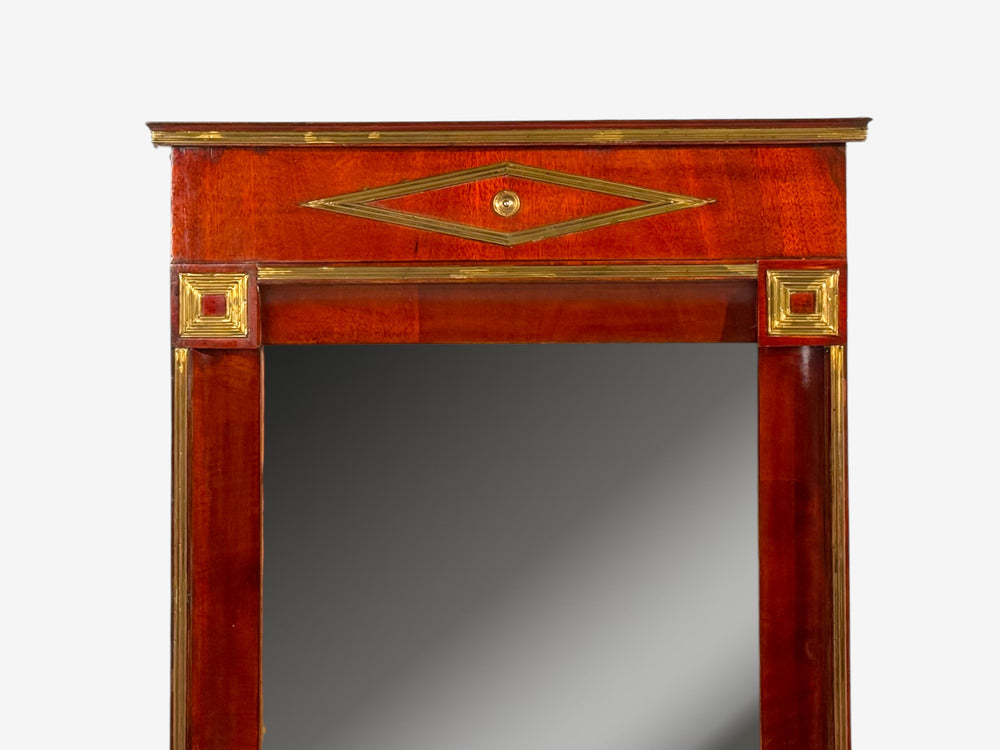 Russian Neoclassical, Wall Mirror, Mahogany, Bronze, Baltic States, 1860s