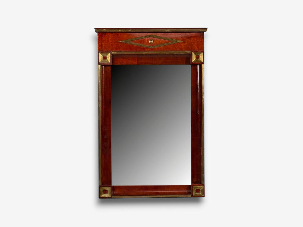 Russian Neoclassical, Wall Mirror, Mahogany, Bronze, Baltic States, 1860s