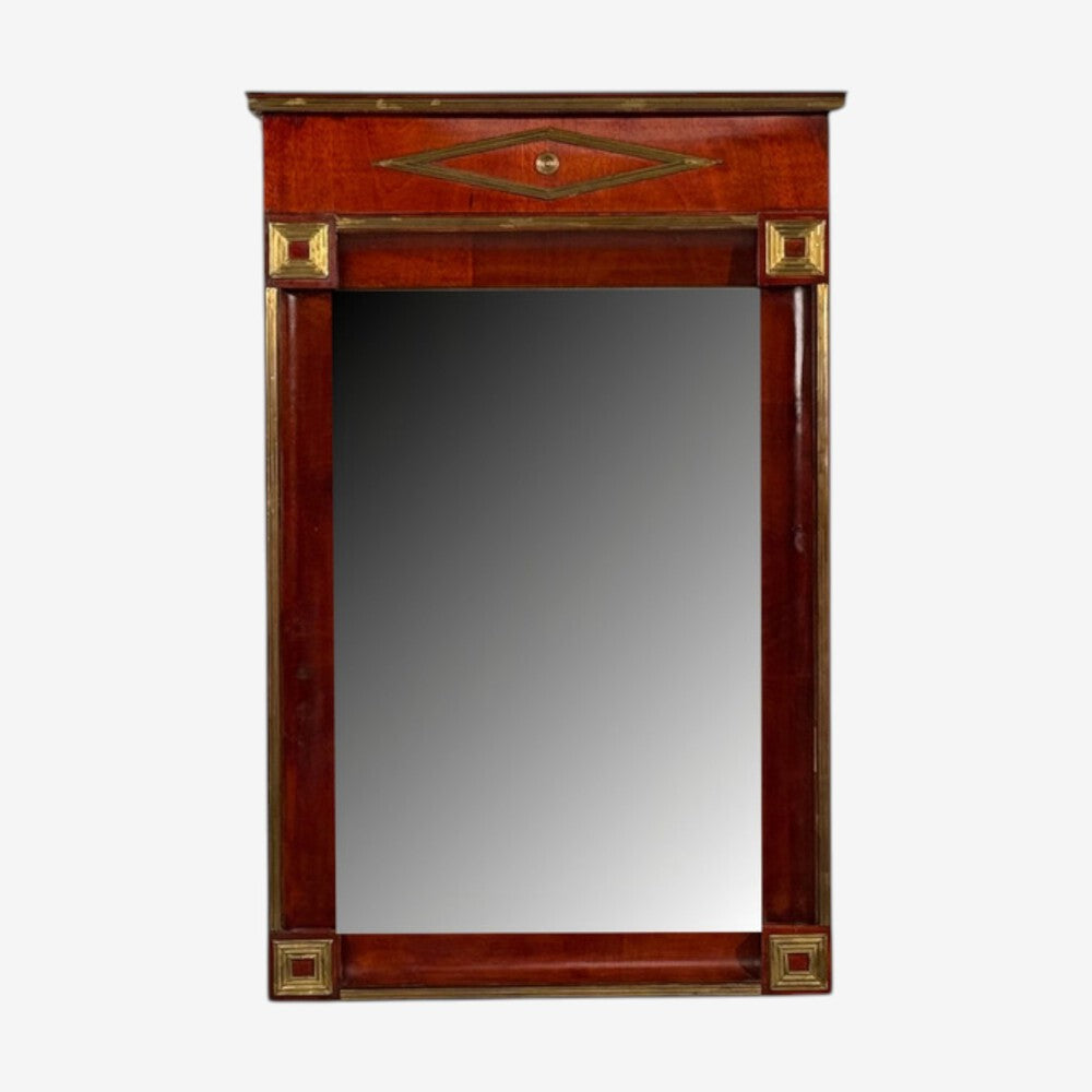 Russian Neoclassical, Wall Mirror, Mahogany, Bronze, Baltic States, 1860s