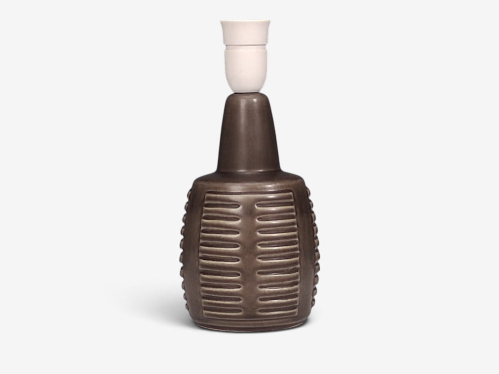 Einar Johansen, Table Lamp, Brown Stoneware, Denmark, 1960s