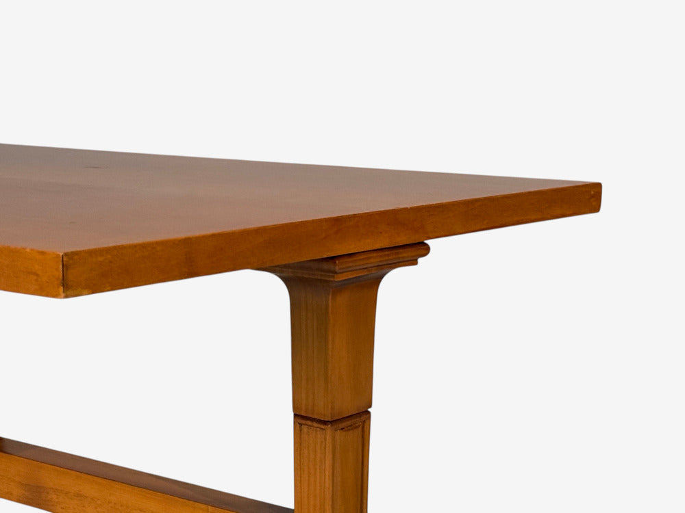 T.H. Robsjohn-Gibbings, Rare Trapeza End Tables, Walnut, Greece, 1937