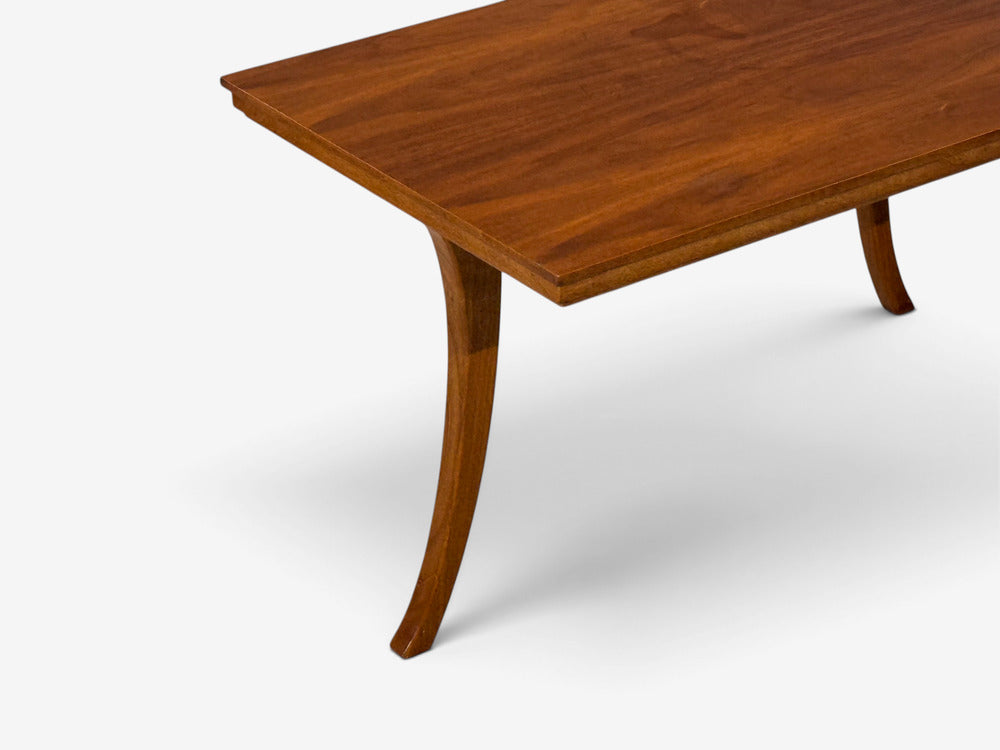 T.H. Robsjohn-Gibbings, Rare Trapeza End Tables, Walnut, Greece, 1937