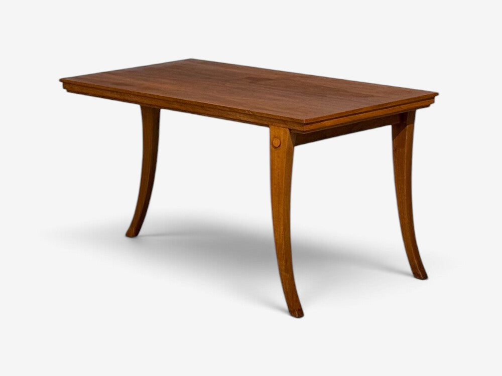 T.H. Robsjohn-Gibbings, Rare Trapeza End Table, Walnut, Greece, 1960s