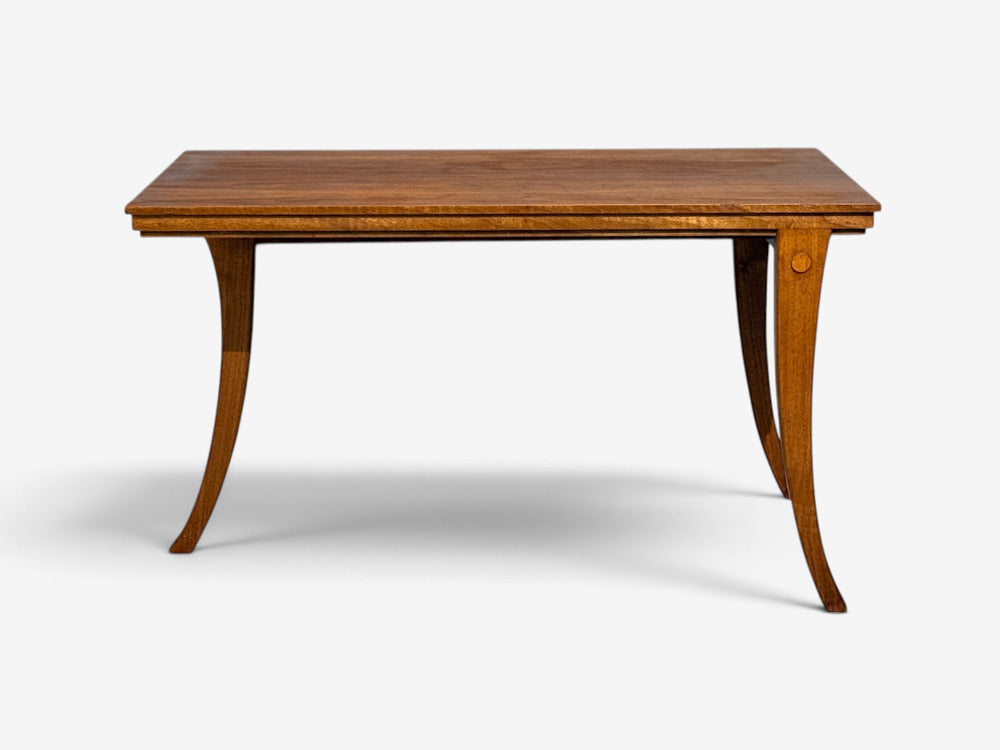 T.H. Robsjohn-Gibbings, Rare Trapeza End Table, Walnut, Greece, 1960s