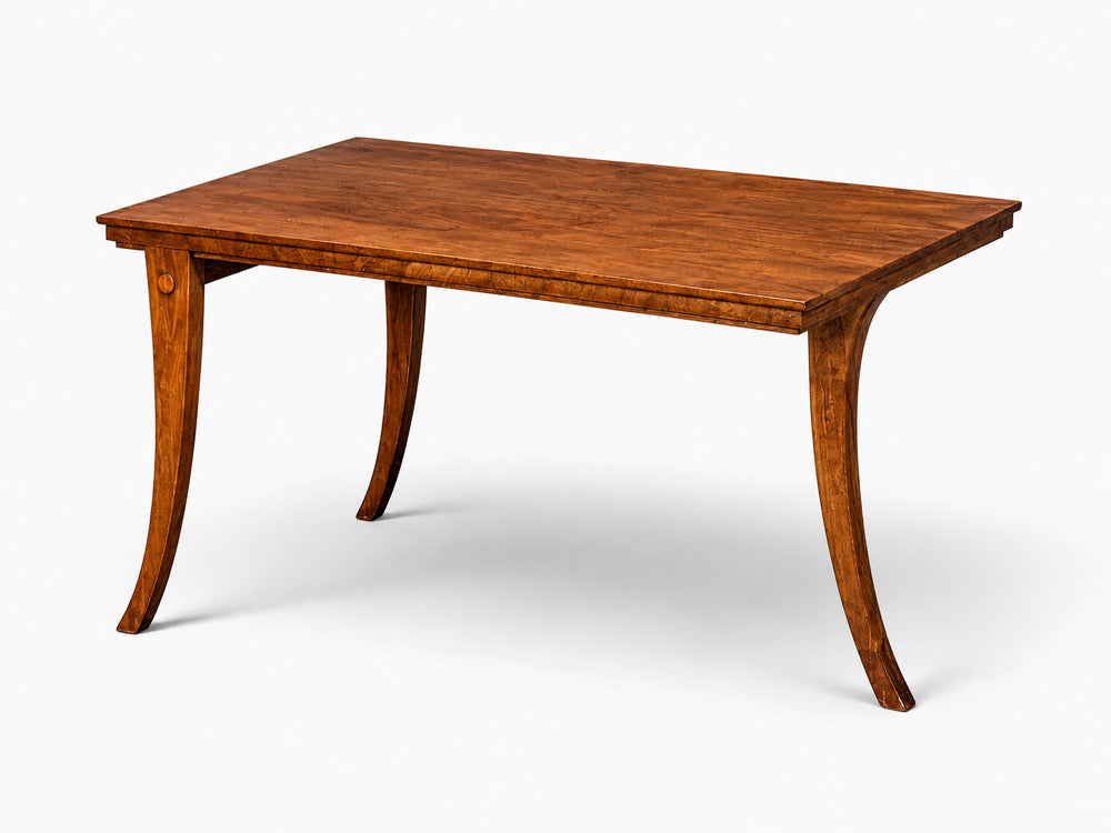 T.H. Robsjohn-Gibbings, Rare Trapeza End Table, Walnut, Greece, 1960s