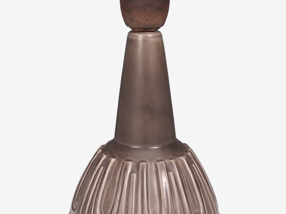Einar Johansen, Table Lamp, Chocolate Brown Stoneware, Denmark, 1960s