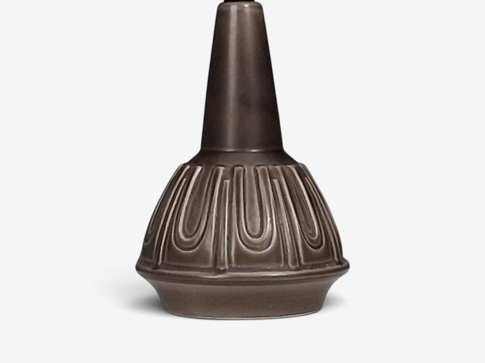 Einar Johansen, Table Lamp, Chocolate Brown Stoneware, Denmark, 1960s