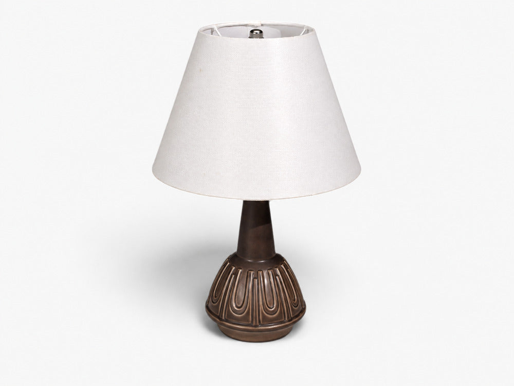 Einar Johansen, Table Lamp, Chocolate Brown Stoneware, Denmark, 1960s