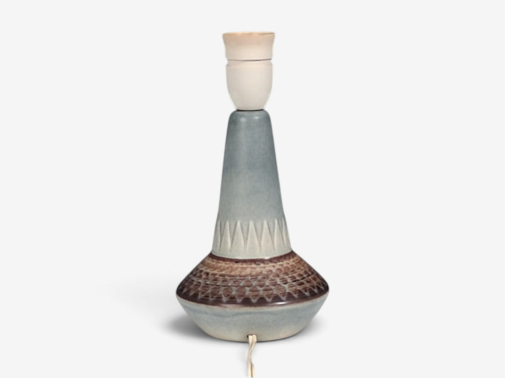 Soholm Stentoj, Table Lamp, Blue-Grey Glazed Stoneware, Denmark, 1960s