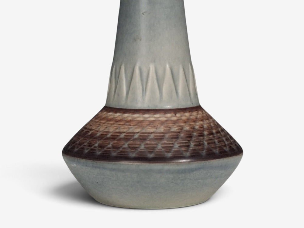 Soholm Stentoj, Table Lamp, Blue-Grey Glazed Stoneware, Denmark, 1960s