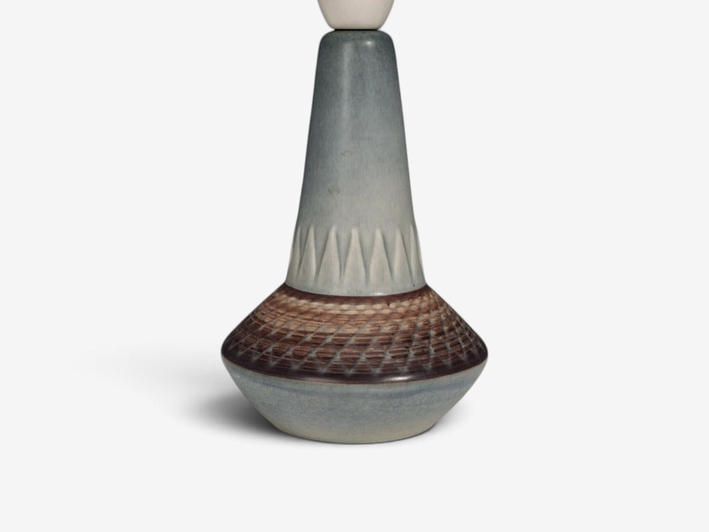 Soholm Stentoj, Table Lamp, Blue-Grey Glazed Stoneware, Denmark, 1960s