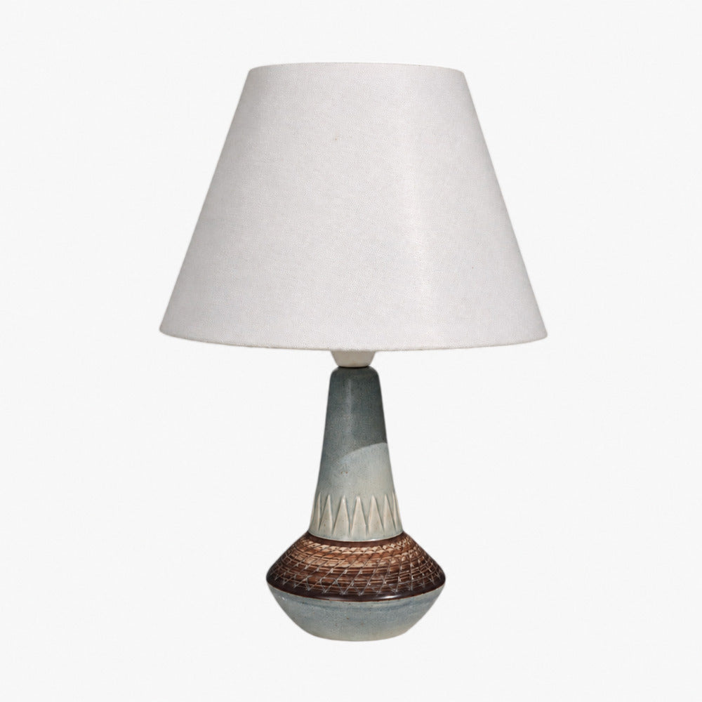 Soholm Stentoj, Table Lamp, Blue-Grey Glazed Stoneware, Denmark, 1960s
