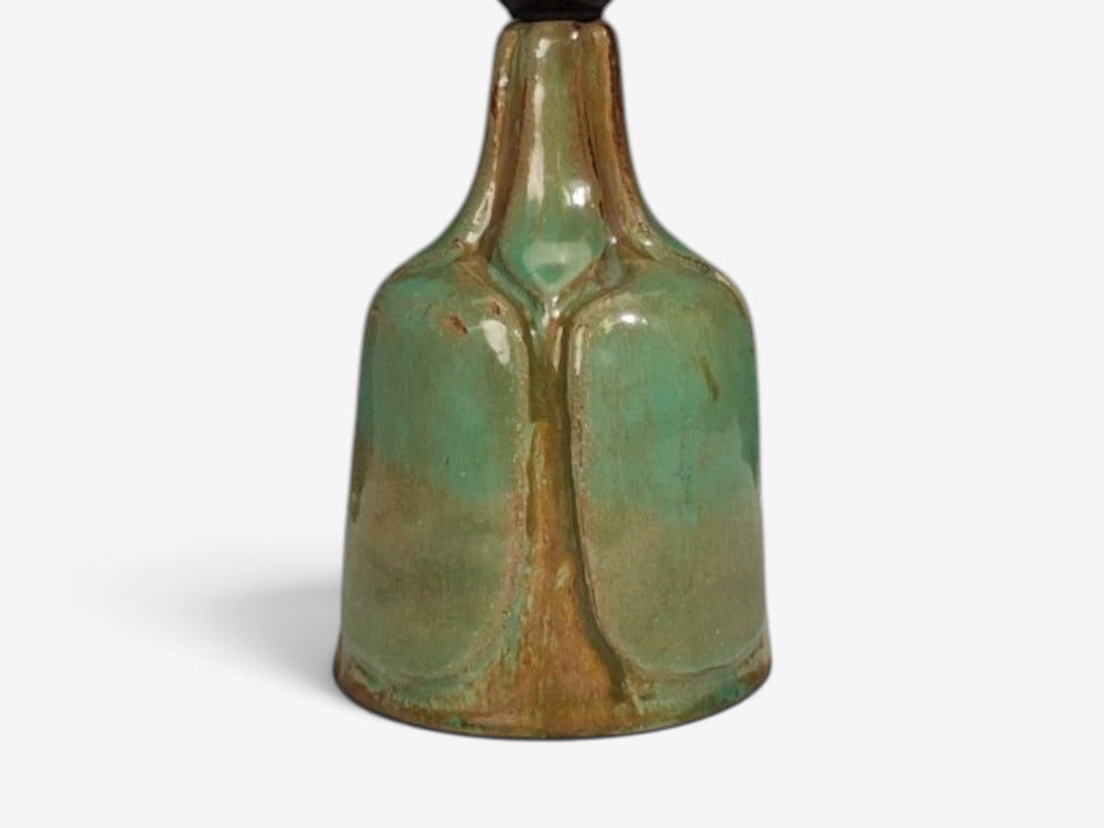Danish Modern, Table Lamp, Green Glazed Stoneware, Denmark, 1970s