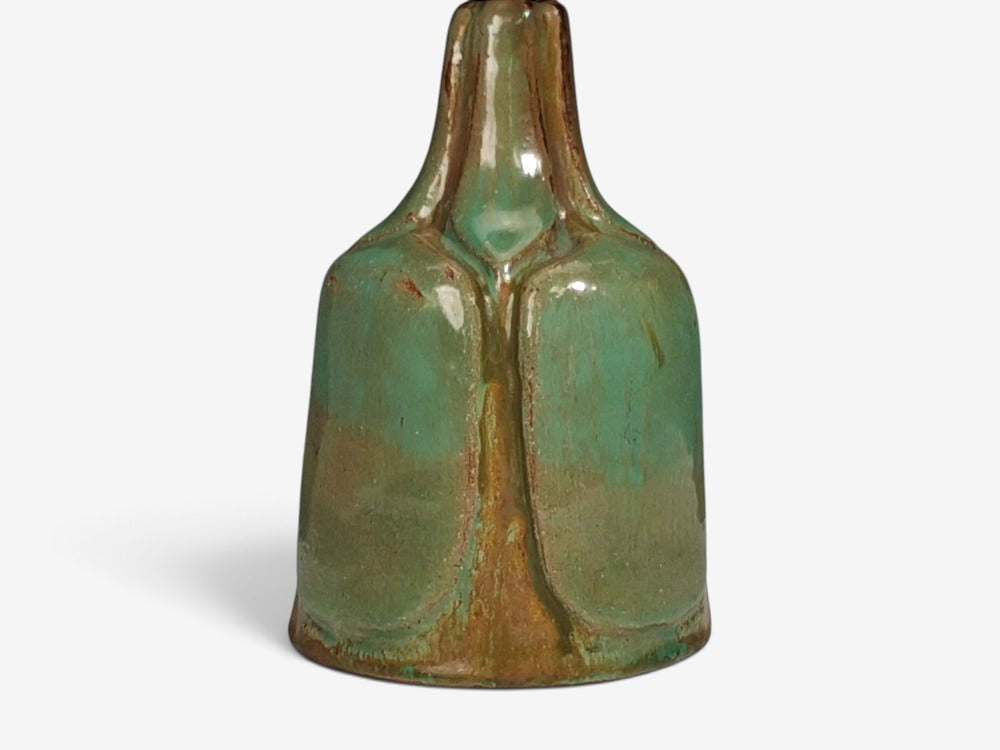 Danish Modern, Table Lamp, Green Glazed Stoneware, Denmark, 1970s