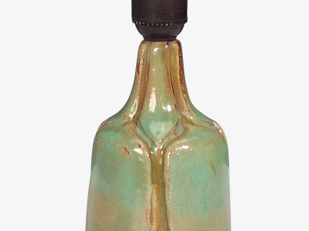 Danish Modern, Table Lamp, Green Glazed Stoneware, Denmark, 1970s