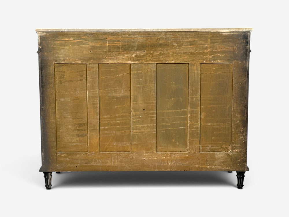 Hollywood Regency Style, Buffets, Black Painted Wood, Marble, France, 1940s