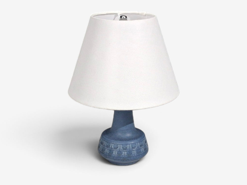 Soholm, Small Table Lamp, Light Blue Stoneware, Denmark, 1960s