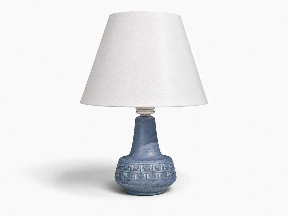 Soholm, Small Table Lamp, Light Blue Stoneware, Denmark, 1960s