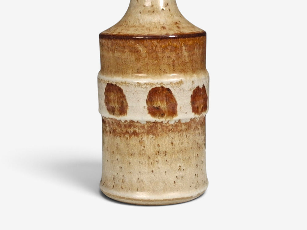 Søholm Stentøj, Dotted Table Lamp, Beige Glazed Stoneware, Denmark, 1960s