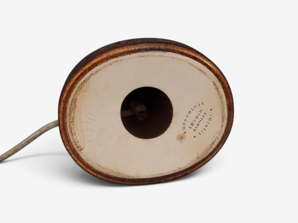 Søholm Stentøj, Sun Table Lamp, Brown Glazed Stoneware, Denmark, 1960s
