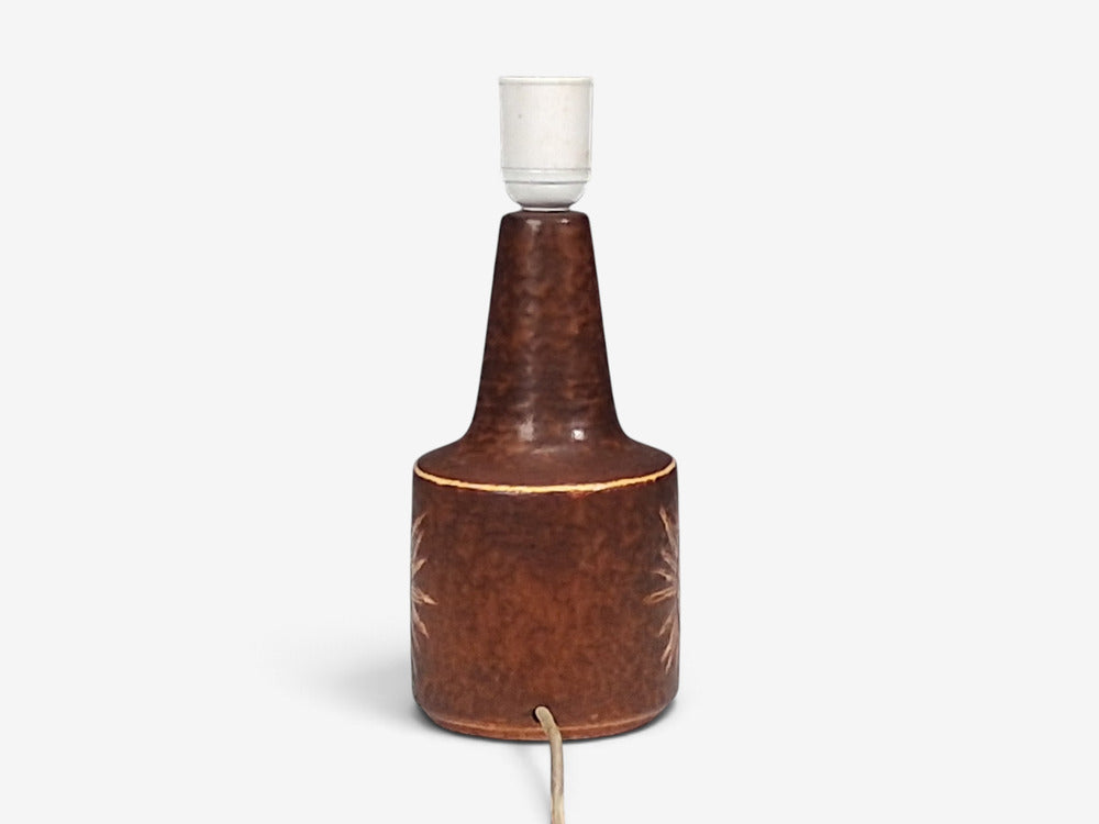 Søholm Stentøj, Sun Table Lamp, Brown Glazed Stoneware, Denmark, 1960s