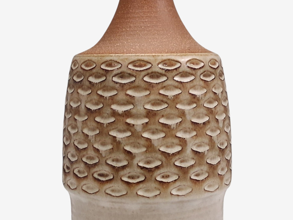 Søholm Stentøj, Large Table Lamp, Beige Stoneware, Denmark, 1960s