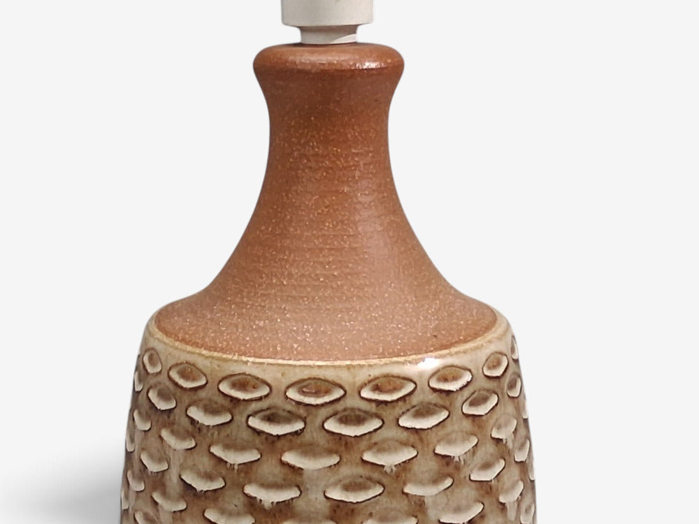 Søholm Stentøj, Large Table Lamp, Beige Stoneware, Denmark, 1960s