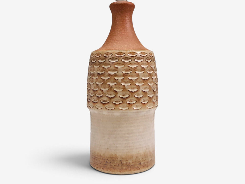 Søholm Stentøj, Large Table Lamp, Beige Stoneware, Denmark, 1960s