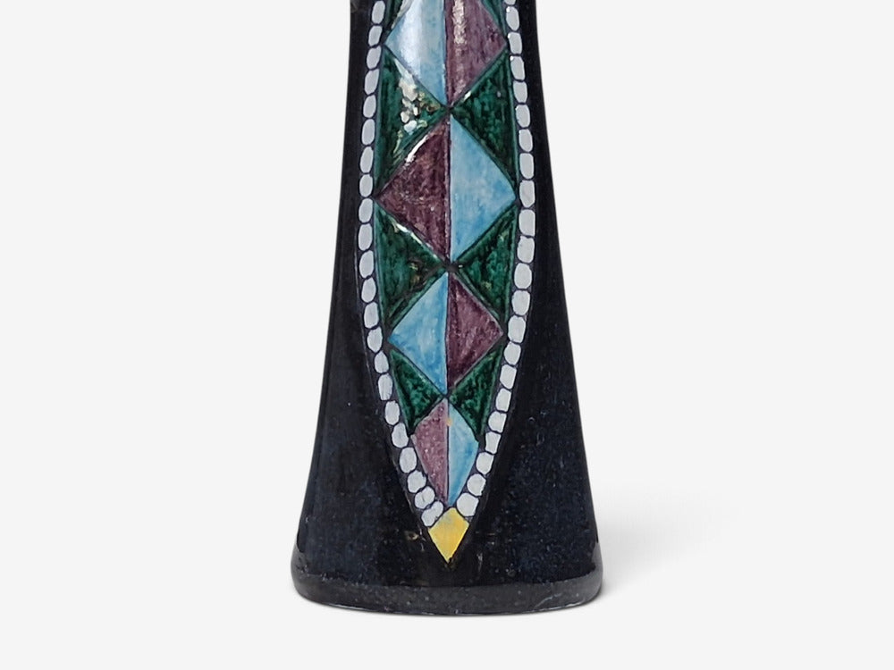 Tilgmans Keramik, Large Table Lamp, Dark Blue Ceramic, Sweden, 1958