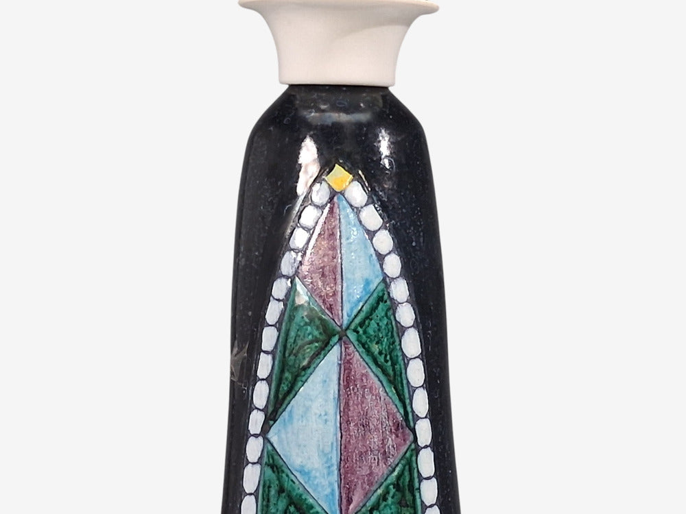 Tilgmans Keramik, Large Table Lamp, Dark Blue Ceramic, Sweden, 1958