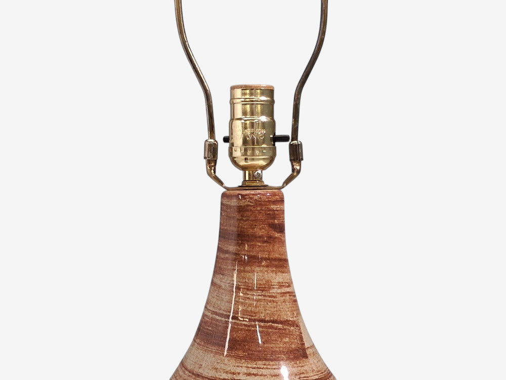 Gordon & Jane Martz, Large Table Lamp, Brown Glazed Ceramic, USA, 1960s