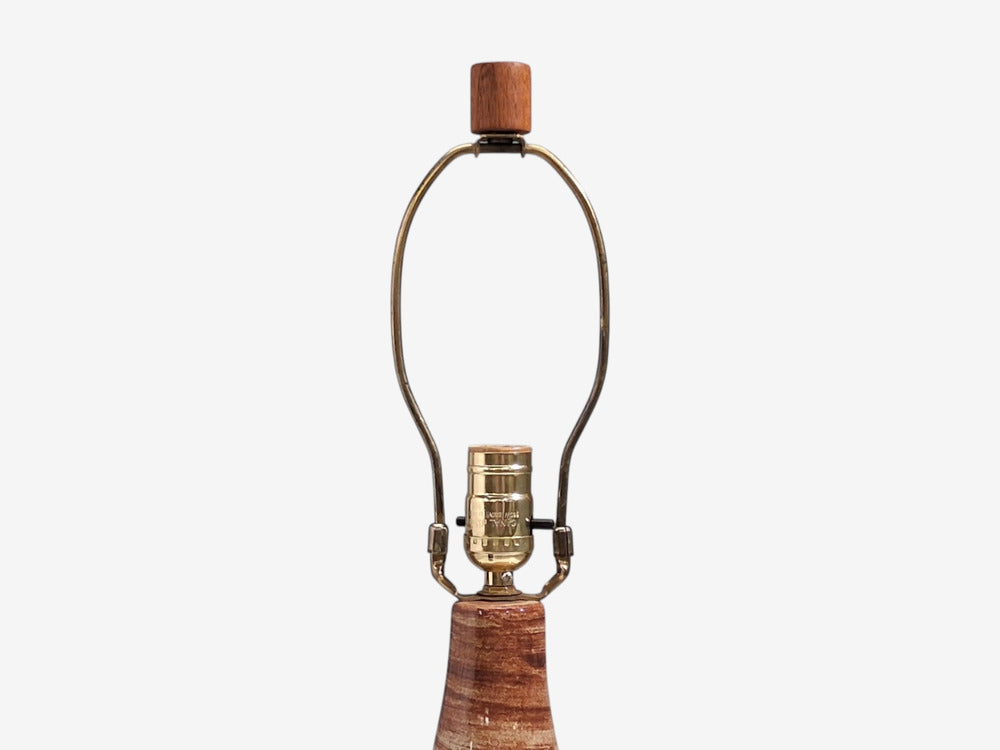 Gordon & Jane Martz, Large Table Lamp, Brown Glazed Ceramic, USA, 1960s