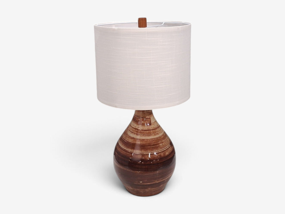 Gordon & Jane Martz, Large Table Lamp, Brown Glazed Ceramic, USA, 1960s